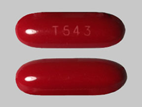 Pill T543 Red Capsule/Oblong is Taron-PRX Plus DHA