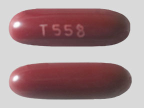 Pill T558 Red Capsule/Oblong is Triveen-PRx RNF