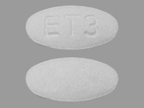 Pill ET3 White Oval is Meclizine Hydrochloride