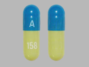 Pill A 158 Blue Capsule-shape is Duloxetine Hydrochloride Delayed-Release