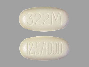 Pill 12.5/1000 322M is Kazano 12.5 mg / 1000 mg