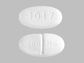 Pill 1017 1000 MG White Elliptical/Oval is Levetiracetam