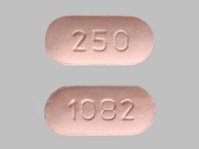 Pill 250 1082 Pink Capsule/Oblong is Levofloxacin