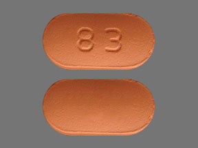 Pill 83 Red Capsule/Oblong is Levofloxacin