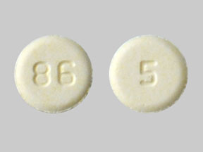 Pill 86 5 Yellow Round is Olanzapine (Orally Disintegrating)