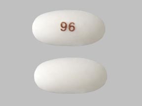 96 Pill Images (White / Elliptical / Oval)