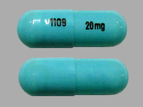 Pill 1109 20 mg Blue Capsule/Oblong is Duloxetine Hydrochloride Delayed-Release