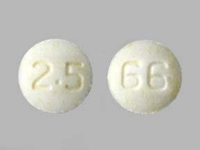 Pill 2.5 66 Yellow Round is Olanzapine