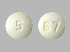 Pill 5 67 Yellow Round is Olanzapine