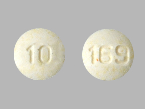 Pill 10 169 Yellow Round is Olanzapine