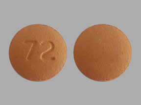 Pill 72 Brown Round is Amlodipine Besylate and Olmesartan Medoxomil