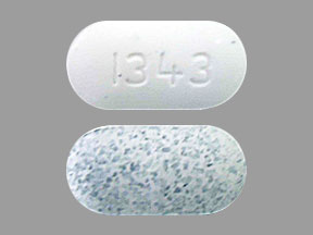 Pill 1343 Gray & White Capsule/Oblong is Amlodipine Besylate and Telmisartan