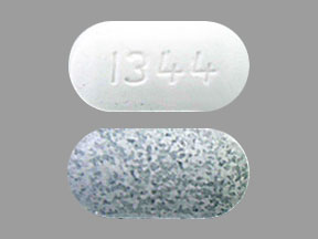 Pill 1344 Gray & White Capsule-shape is Amlodipine Besylate and Telmisartan