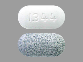 Pill 1344 Gray & White Capsule/Oblong is Amlodipine Besylate and Telmisartan