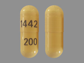 Pill 1442 200 Yellow Capsule/Oblong is Celecoxib