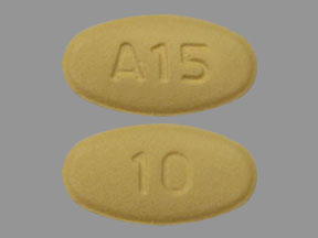 Pill A15 10 Yellow Oval is Tadalafil