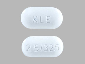 Pill KLE 2.5/325 White Capsule-shape is Acetaminophen and Hydrocodone Bitartrate