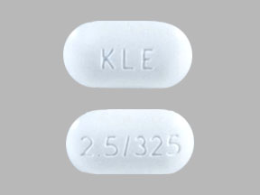 Pill KLE 2.5/325 White Capsule/Oblong is Acetaminophen and Hydrocodone Bitartrate