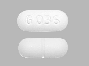 Pill G 036 White Capsule/Oblong is Lortab 7.5/325