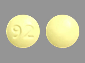 Pill 92 Yellow Round is Dexmethylphenidate Hydrochloride