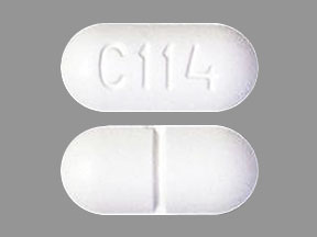 Pill C 114 White Capsule/Oblong is Acetaminophen and Hydrocodone Bitartrate