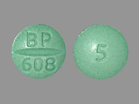 Pill BP 608 5 Green Round is Glyburide