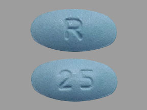 Pill R 25 Blue Oval is Sildenafil Citrate