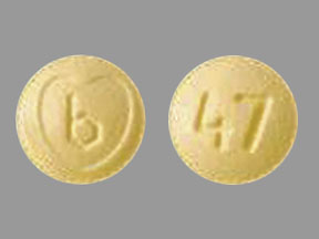 Pill b 47 Yellow Round is Bisoprolol Fumarate and Hydrochlorothiazide