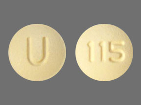Pill U 115 Yellow Round is Topiramate