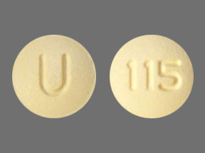 U 115 Pill Images Yellow Round