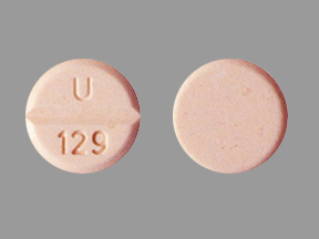 Pill U 129 Orange Round is Hydrochlorothiazide