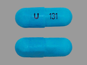 Pill U 131 Blue Capsule-shape is Zaleplon