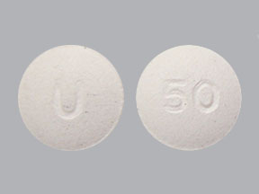 Pill U 50 White Round is Quetiapine Fumarate