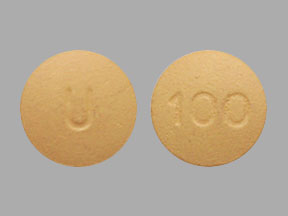 Pill U 100 Yellow Round is Quetiapine Fumarate