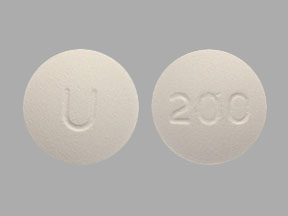 Pill U 200 White Round is Quetiapine Fumarate