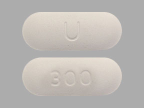 Pill U 300 White Capsule/Oblong is Quetiapine Fumarate