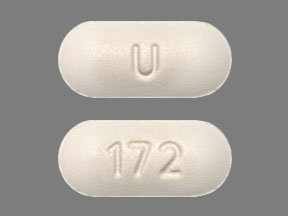 Pill U 172 White Capsule/Oblong is Memantine Hydrochloride