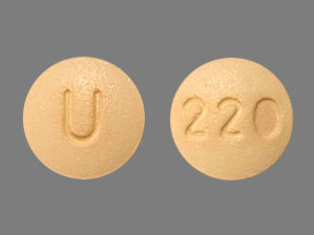 Pill U 220 Yellow Round is Montelukast Sodium