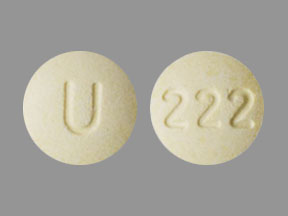 Pill U 222 Yellow Round is Montelukast Sodium (Chewable)