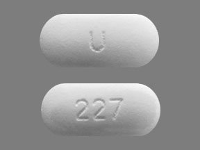 Pill U 227 White Capsule/Oblong is Metronidazole