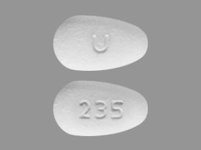 Pill U 235 White Egg-shape is Valsartan