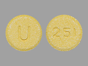 Pill U 251 Yellow Round is Donepezil Hydrochloride (Orally Disintegrating)