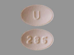 Pill U 286 Orange Elliptical/Oval is Tadalafil