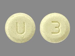 Pill U 3 Yellow Round is Chlorthalidone