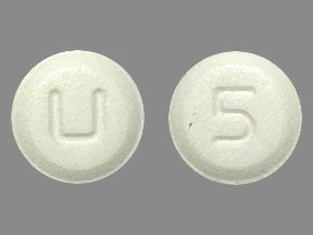 Pill U 5 White Round is Amlodipine Besylate