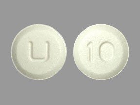 Pill U 10 White Round is Amlodipine Besylate