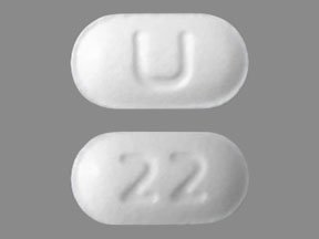 Pill U 22 White Capsule/Oblong is Atenolol