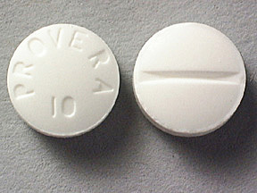 Pill PROVERA 10 White Round is Medroxyprogesterone Acetate