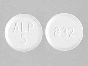 Pill ALP 5 832 White Round is Amlodipine Besylate