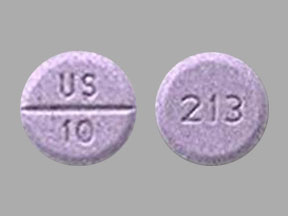 Pill US 10 213 Purple Round is Midodrine Hydrochloride